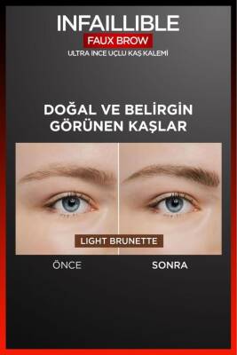 Loreal Paris Infaillible Faux Brow Ultra İnce Uçlu Kaş Kalemi - Light Brunette - 3