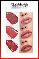 Loreal Paris Infaillible Laque Resistance Likit Parlak Ruj - 215 Drunk in Rose - 8