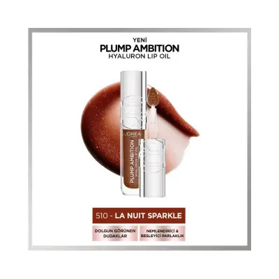 Loreal Paris Plump Ambition Hyaluron Lip Oil - 510 La Nuit Sparkle - 2