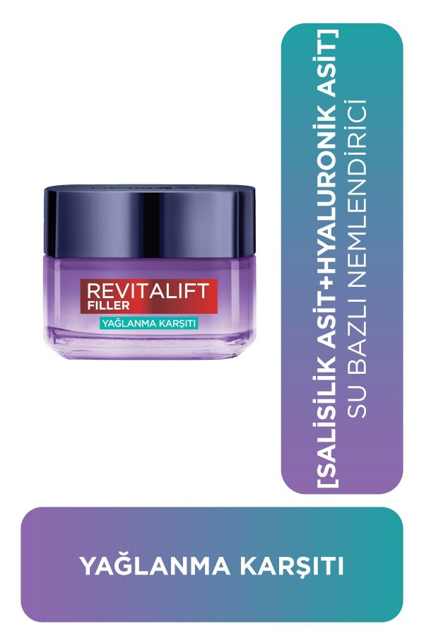 Loreal Paris Revitalift Filler Yağlanma Karşıtı Su Bazlı Nemlendirici Jel Krem 50 ml -1