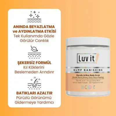 Luv it! Glikolik Asit ve Pirinç Özlü Vücut Peelingi 250 ml - 2