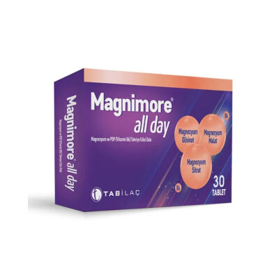 Magnimore All Day Magnezyum ve P5P (Vitamin B6) 30 Tablet - 1