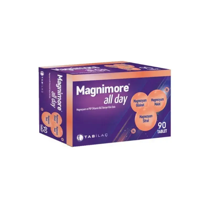 Magnimore All Day Magnezyum ve P5P (Vitamin B6) 90 Tablet -1