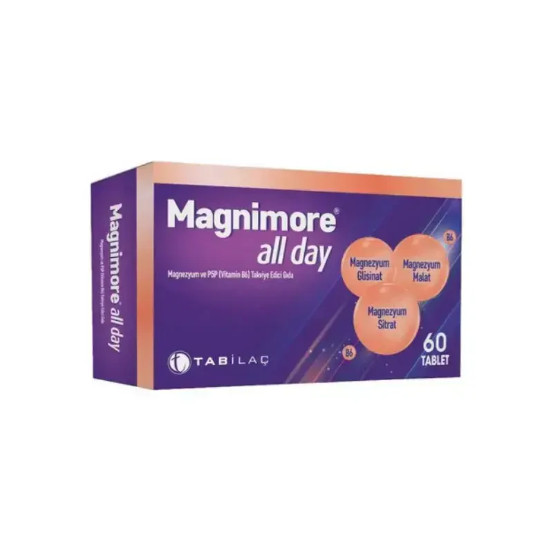 Magnimore All Day Magnezyum ve P5P (Vitamin B6) 60 Tablet -1