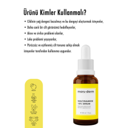 Maruderm Niacinamide %10 + Hyalüronik Asit + Panthenol Cilt Bakım Serumu 30 ml - 4