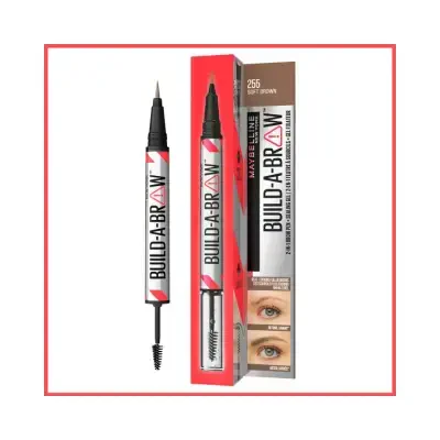 Maybelline New York Bulid A Brow 2 In 1 Brow Pen Kaş Sabitleyici Kalem & Jel - 255 Soft Brown - Maybelline New York