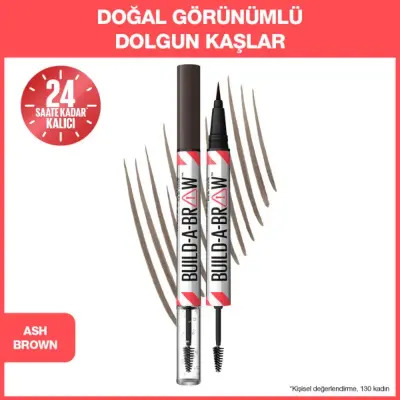 Maybelline New York Bulid A Brow 2 In 1 Brow Pen Kaş Sabitleyici Kalem & Jel - 259 Ash Brown - 5