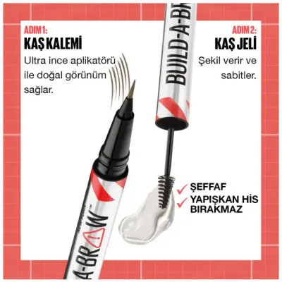 Maybelline New York Bulid A Brow 2 In 1 Brow Pen Kaş Sabitleyici Kalem & Jel - 259 Ash Brown - 7