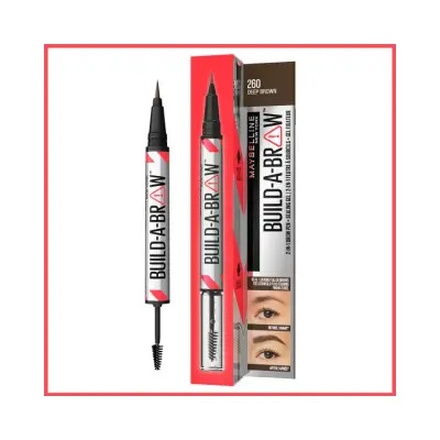 Maybelline New York Bulid A Brow 2 In 1 Brow Pen Kaş Sabitleyici Kalem & Jel - 260 Deep Brown - 1