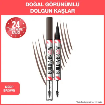 Maybelline New York Bulid A Brow 2 In 1 Brow Pen Kaş Sabitleyici Kalem & Jel - 260 Deep Brown - 4