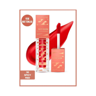 Maybelline New York Sunkisser Likit Mat Allık- 36 Spicy Red - Maybelline New York