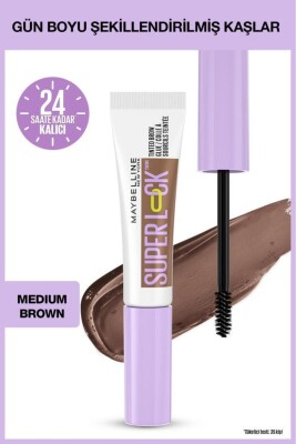 Maybelline New York Super Lock Brow Glue Kaş Sabitleyici Maskara 7 ml - Medium Brown - 1