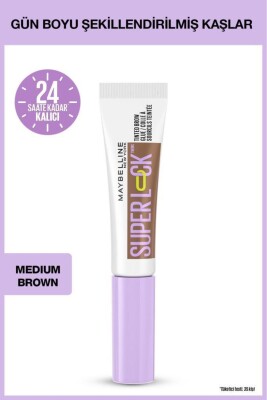 Maybelline New York Super Lock Brow Glue Kaş Sabitleyici Maskara 7 ml - Medium Brown - 2
