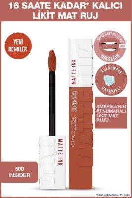 Maybelline New York Super Stay Matte Ink Likit Mat Ruj - 500 Insider - 2