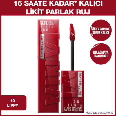 Maybelline New York Super Stay Vinyl Ink Likit Parlak Ruj - 10 Lippy - 2