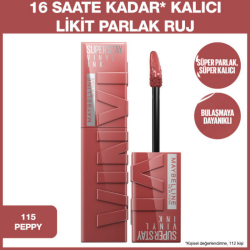 Maybelline New York Super Stay Vinyl Ink Likit Parlak Ruj - 115 Peppy - 2