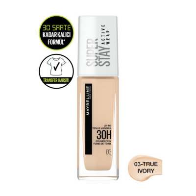 Maybelline New York Superstay Active Wear Fondöten- 03 True Ivory - 7