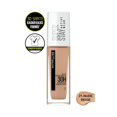 Maybelline New York Superstay Active Wear Fondöten- 21 Nude Beige - 7