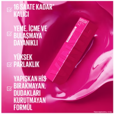 Maybelline Super Stay Vinyl Ink Likit Parlak Ruj - 160 Sultry - 5