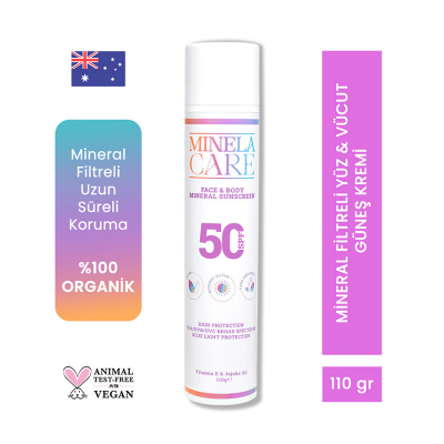 Minela Care Organik Mineral Filtreli Yüz Ve Vücut Güneş Kremi Spf 50 110gr - 1