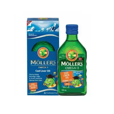 Möller's Omega-3 Cod Liver Oil Balık Yağı Tutti Fruitti 150 Ml - Mollers