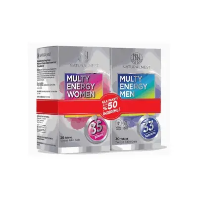 Naturalnest Multi Energy Women 30 Tablet + Men 30 Tablet Aile Paketi - 1