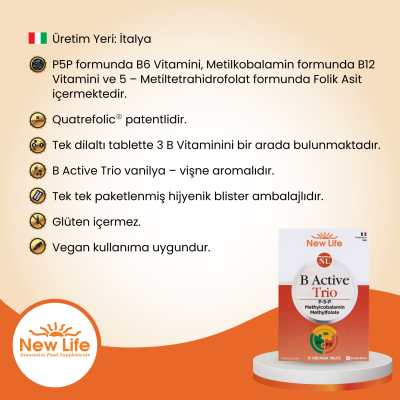 New Life B Active Trio Takviye Edici Gıda 30 Kapsül - 4