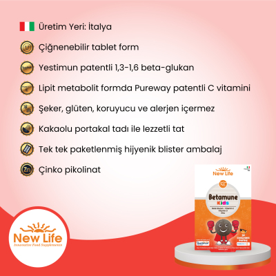 New Life Betamune Kids 30 Çiğneme Tableti - 3