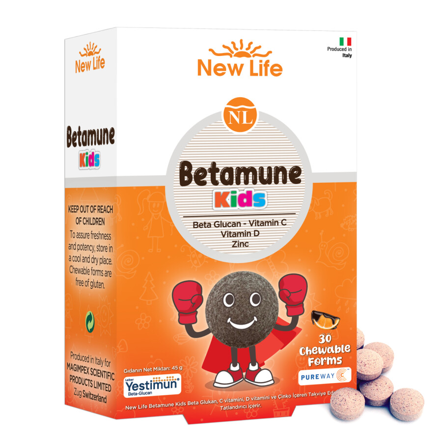 New Life Betamune Kids 30 Çiğneme Tableti -1