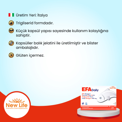 New Life Efa Daily Günlük Omega 3 670 mg 30 Kapsül - 12