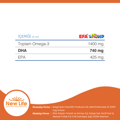 New Life Efa Liquid Portakal Aromalı Balık Yağı 150 ml - 2