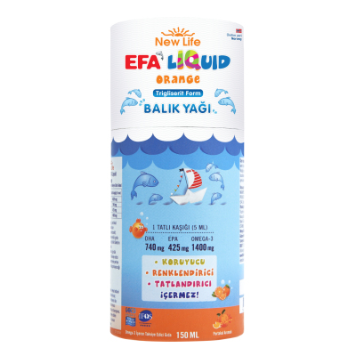 New Life Efa Liquid Portakal Aromalı Balık Yağı 150 ml - 1