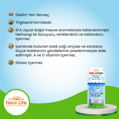 New Life EFA Liquid Tutti Frutti Balık Yağı Şurubu 150 ml - 3