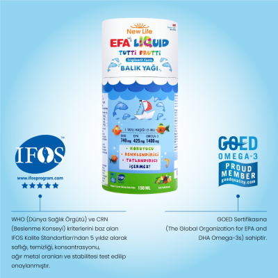 New Life EFA Liquid Tutti Frutti Balık Yağı Şurubu 150 ml - 4