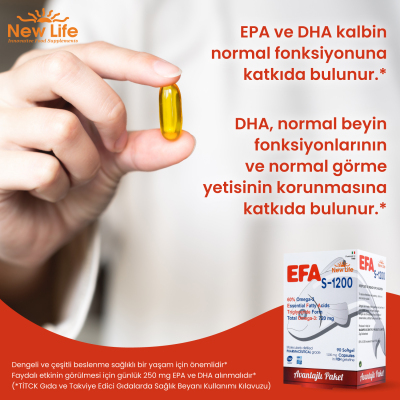 New Life Efa S-1200 Omega 3 90 Kapsül - 6
