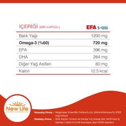 New Life Efa S-1200 Omega 3 90 Kapsül - 9