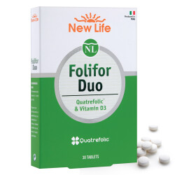 New Life Folifor Duo Vitamin D3 ve Quatrefolic 30 Tablet - 6