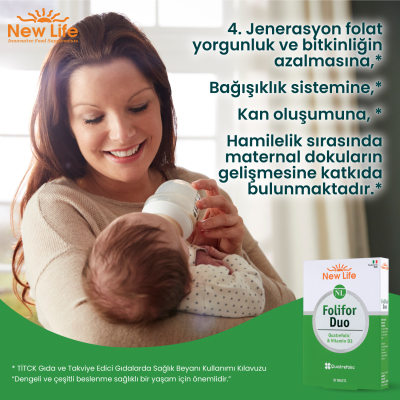 New Life Folifor Duo Vitamin D3 ve Quatrefolic 30 Tablet - 9