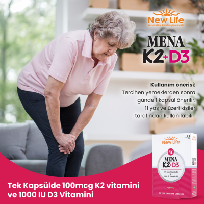 New Life Mena K2+D3 Takviye Edici Gıda 30 Kapsül - 10