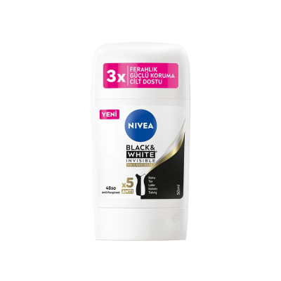 Nivea Black&White Invisible Ipeksi Pürüzsüzlük Kadın Stick Deodorant 50 ml - 1