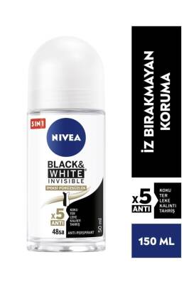 Nivea Black&White İpeksi Pürüzsüzlük Roll-On 50 ml - 2