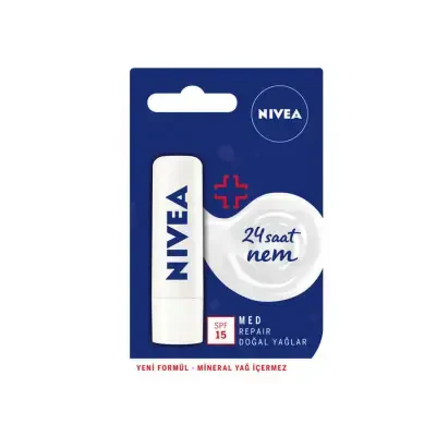 Nivea Med Repair Dudak Bakım Kremi SPF 15+ 4.8 gr - NIVEA