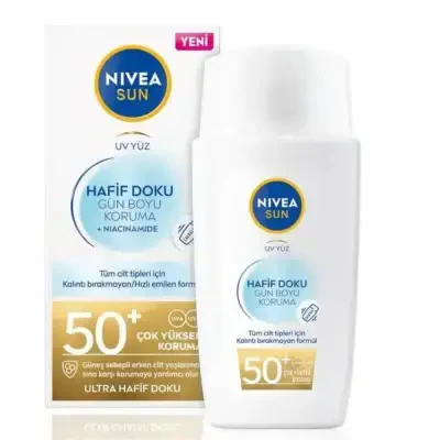 Nivea Sun Spf50+ Hafif Doku Güneş Koruyucu Krem 40 ml - Nivea