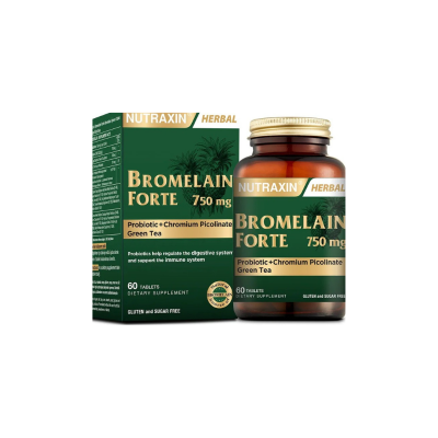 Nutraxin Herbal Bromelain Forte Takviye Edici Gıda 60 Tablet - 1