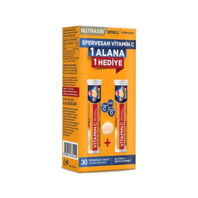 Nutraxin Vitamin C D Zinc 15 Efervesan Tablet - İkili Kofre - 1