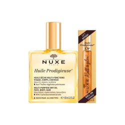 Nuxe Huile Prodigieuse Çok Amaçlı Kuru Yağ 100 ml + Işıltılı Roll-on Kuru Yağ 8 ml - Nuxe