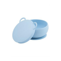 OiOi Silikon Kapaklı Kase Vakum Tabanlı Mavi - OiOi