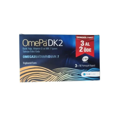 Omepa DK2 Omega 3 Vitamin D Menaq7 50 Yumuşak Kapsül 3 Al 2 Öde - 1