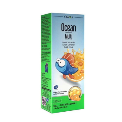 Orzax Ocean Multi Balık Yağı Şurup Ballı Portakal Aromalı 150 ml - 1
