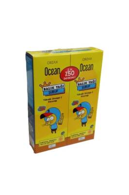 Orzax Ocean Portakal Aromalı Balık Yağı Şurup 150 ml İkili Paket - 1